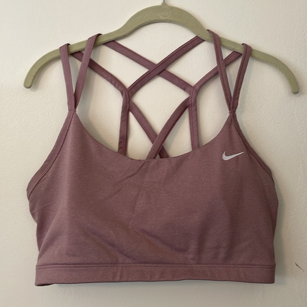 Nike Dri-Fit XL Strappy Back Purple Padded Light Support Sports Bra